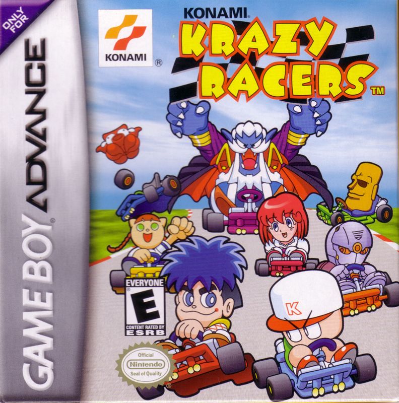 Konami Krazy Racers box art for GameBoy Advance